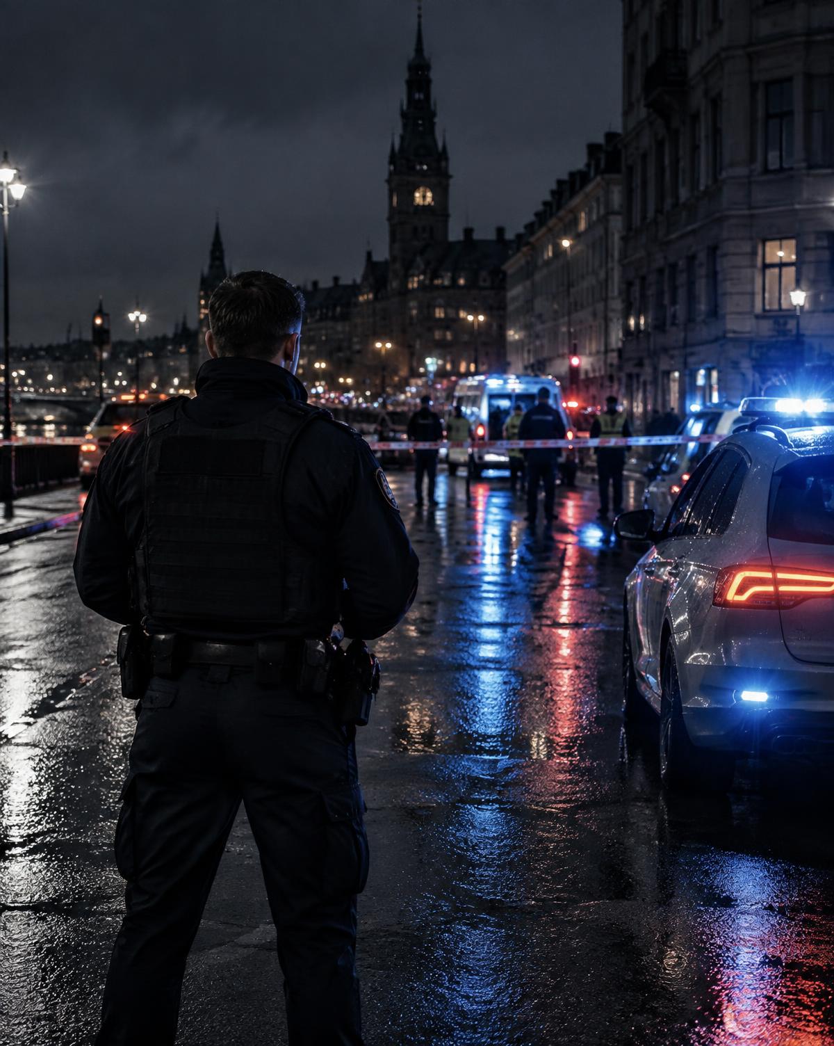 Betjent ved en hændelse i byen